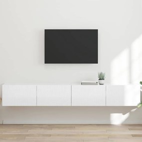 vidaXL Ντουλάπι Τηλεόρασης Τοίχου Επιτοίχιο 2 pcs Λαμπερό Λευκό