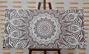 Εικόνα της αρμονίας Mandala σε καφέ φόντο - 120x60