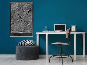 Αφίσα - City Map: Paris (Dark) - 30x45 - Χρυσό - Χωρίς πασπαρτού