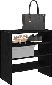 vidaXL Ράφια παπουτσιών 2 τμχ στοιβαζόμενα Μαύρη βελανιδιά