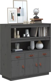 vidaXL Ντουλάπι Γκρι 100 x 40 x 108,5 εκ. από Μασίφ Ξύλο Πεύκου