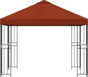 vidaXL Κιόσκι 3 x 3 m Τερακότα Πολυεστέρας και Χάλυβας 190 gsm