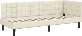 vidaXL Κρεβάτι Γωνίας Κρεμ 80 x 200 cm Βελούδο