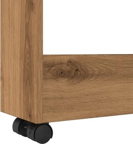 vidaXL Τρόλεϊ Αποθήκευσης Στενό 3 Επιπέδων Αρτισιανή Δρυς Επεξ. Ξύλο