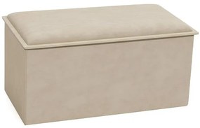 Σκαμπό-μπαούλο Koper Bελούδο σε Mπεζ απόχρωση 76x38x38εκ. 76x38x38 εκ.