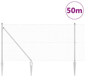 vidaXL Περίφραξη με 13 στήλες σφήνας 1.2x50 μ γαλβανισμένος χάλυβας