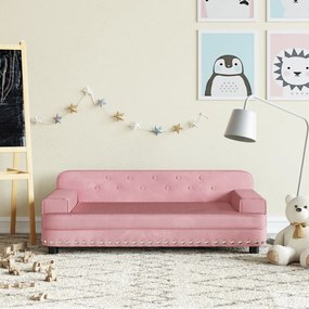 Καναπές Παιδικός Ροζ 90 x 53 x 30 εκ. από Βελούδο