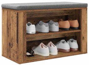 vidaXL Ράφι Παπουτσιών Παλαιό ξύλο 75 x 35 x 45 εκ. Επεξεργασμένο ξύλο