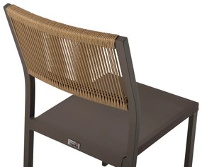 ΚΑΡΕΚΛΑ ΑΛΟΥΜΙΝΙΟΥ ΣΑΜΠΑΝΙ ΜΕ RATTAN &amp; TEXTLINE HM5921.03 46x55,5x83 εκ. - HM5921.03