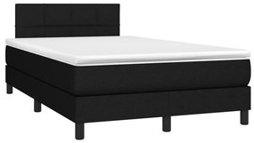 vidaXL Κρεβάτι Boxspring με Στρώμα Μαύρο 120x190 εκ. Υφασμάτινο