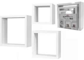 Σετ Ράφια Κυβικά ArteLibre Λευκά Ξύλο 25x25x9cm/20x20x9cm/15x15x9cm 3Τμχ