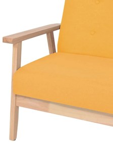 Σετ Σαλονιού 2 τεμ. Κίτρινο Υφασμάτινο - Κίτρινο