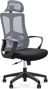 BF8600 Πολυθρόνα Γραφείου Διευθυντή, Mesh Γκρι, Ύφασμα Μαύρο   1τμχ