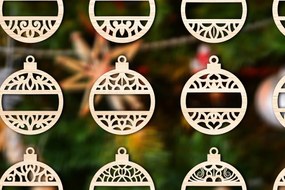 Σετ των 3 Intra απο ξύλο plywood 3mm-4mm πάχος Δέσμη Χριστουγεννιάτικου Στολίδι με 8 Δίασταση 8x8 cm INTRAFABR-76821412