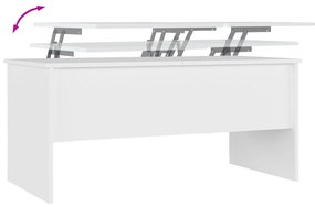 Τραπεζάκι Σαλονιού Λευκό 102x50,5x46,5 εκ. Επεξεργασμένο Ξύλο - Λευκό
