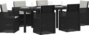 vidaXL Σέτ φαγητού για κήπο 7 pcs Ανθρακί και Ανοιχτό γκρι PP