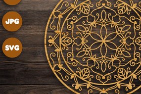Intra απο ξύλο plywood 3mm-4mm πάχος 3D Floral Mandala για Cricut Δίασταση 30x30 cm INTRAFABR-73009266