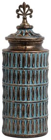 Βάζο 818694 373-121-640 16x16x47cm Bronze-Turquoise Κεραμικό