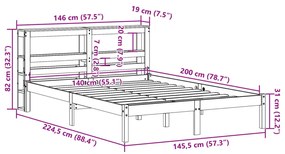 ΣΚΕΛΕΤΟΣ ΚΡΕΒΑΤΙΟΥ ΧΩΡΙΣ ΣΤΡΩΜΑ 140X200 ΕΚ ΜΑΣΙΦ ΞΥΛΟ ΠΕΥΚΟΥ 3305722