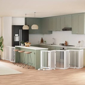 Διαχωριστικό Σκύλων/Πόρτα Πτυσσόμενο 9 Πάνελ 450εκ. Ξύλο Λεύκας