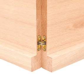 vidaXL Ράφι Τοίχου 220x60x(2-4) εκ. από Ακατέργαστο Μασίφ Ξύλο Δρυός