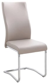 WOODWELL ΕΜ931,2BENSON Καρέκλα Μέταλλο Χρώμιο, PVC Cappuccino 43x58x98cm ΕΜ931,2