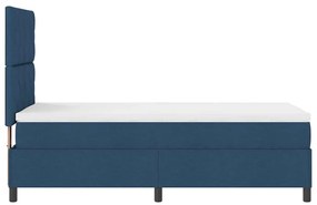 vidaXL Κρεβάτι με ελατήρια με στρώμα Μπλε 100 x 200 cm ύφασμα