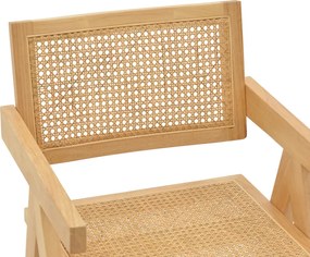 Πολυθρόνα Winslow pakoworld φυσικό rubberwood 52x59x79εκ