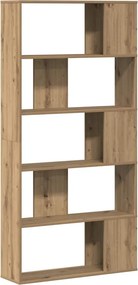 vidaXL Βιβλιοθήκη 5 Επιπέδων Δρυς 80,5x23,5x162,5 εκ. Επεξεργ. Ξύλο