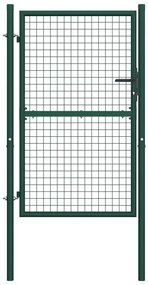 Πόρτα Περίφραξης Πράσινη 100 x 150 εκ. Ατσάλινη - Πράσινο