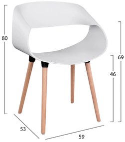 Σετ τραπεζαρίας MAGGIE C21186 5τμχ σε Λευκό MDF TOP &amp; Καρέκλα Πολυπροπυλενίου 120x120x75 εκ.