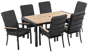 Σετ Τραπέζι και καρέκλες Cortland 150, Ξύλο, Ταπισερί, Μέταλλο, Ξύλο: Ξύλο Teak, Μαξιλάρι καθίσματος: Ναι | Epipla1.gr