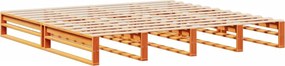 vidaXL Κρεβάτι Βιβλιοθήκη Χωρίς Στρώμα Καφέ 180x200 εκ Μασίφ Πεύκο