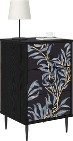 vidaXL Κομοδίνο DOKKUM 2 τμχ. Μαύρη Δρυς 36 x 33 x 61 εκ.