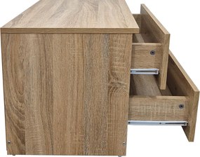 Κομοδίνο Athos pakoworld σε sonoma απόχρωση 48x40x41.5εκ