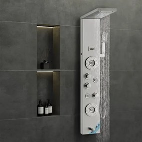 VEVOR Shower Panel Tower System 6 Modes LED &amp; Display Stainless Steel Rainfall