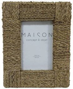 Κορνίζα Για Φωτογραφία 10x15cm Zibu 032636 23x18x3cm Natural Γυαλί,Seagrass