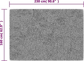 vidaXL Χαλί Πλενόμενο Γκρι και Λευκό 160 x 230 εκ.