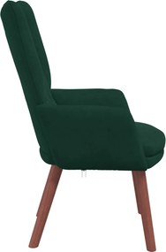 vidaXL Πολυθρόνα Σκούρο Πράσινο 63 x 67 x 94 εκ. Βελούδο