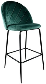 Σκαμπό Bar ArteLibre UNDERHILL Κυπαρισσί/Μαύρο Βελούδο/Μέταλλο 45x53x107cm