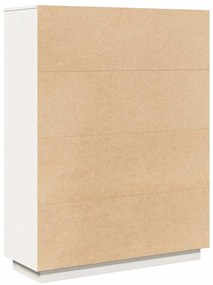 vidaXL Ντουλάπι Ψηλό Λευκό 89x34x116,5 εκ. από Μασίφ Ξύλο Πεύκου