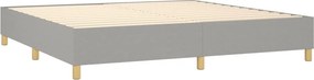 vidaXL Κρεβάτι Boxspring με Στρώμα Ανοιχτό Γκρι 200x200 εκ. Υφασμάτινο