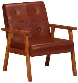 vidaXL Πολυθρόνα Καφέ από Γνήσιο Δέρμα