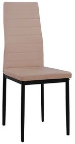 Καρέκλα Lady HM0037.25 (Σετ 4τμχ) 40x48x95cm Cappuccino Μέταλλο,Τεχνόδερμα