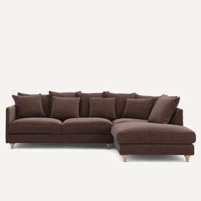 Γωνιακός καναπές από λινό βελούδο, LAZARE