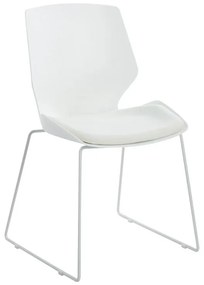 Καρέκλα γραφείου επισκέπτη Genuine PP λευκό - μπεζ μαξιλάρι 47x52x85 εκ. 47x52x85 εκ.