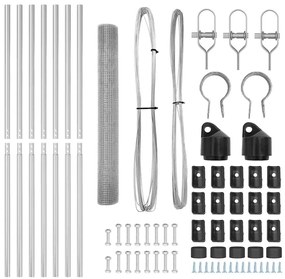 vidaXL Στύλος Περιφράξεων Ασημί 10 x 1 μ (25 x 25 mm πλέγμα) Ατσάλι