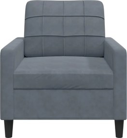 vidaXL Πολυθρόνα Σκούρο Γκρι 60 εκ. Βελούδινη