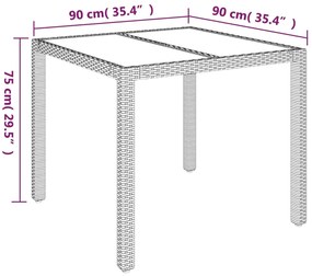 ΤΡΑΠΕΖΙ ΚΗΠΟΥ ΜΕ ΓΥΑΛΙΝΗ ΕΠΙΦΑΝΕΙΑ ΓΚΡΙ 90X90X75 ΕΚ ΣΥΝΘ. ΡΑΤΑΝ 319896