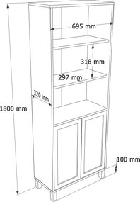 Βιβλιοθήκη Δρυς CROES 69.5x32x180